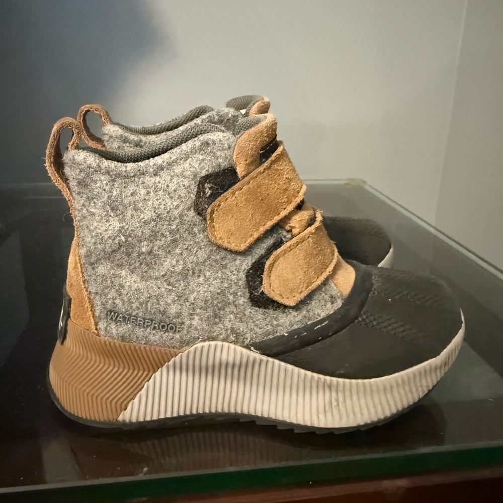 Toddler Sorel Gray and Tan Boots
